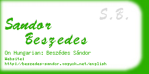 sandor beszedes business card