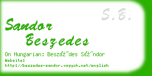 sandor beszedes business card